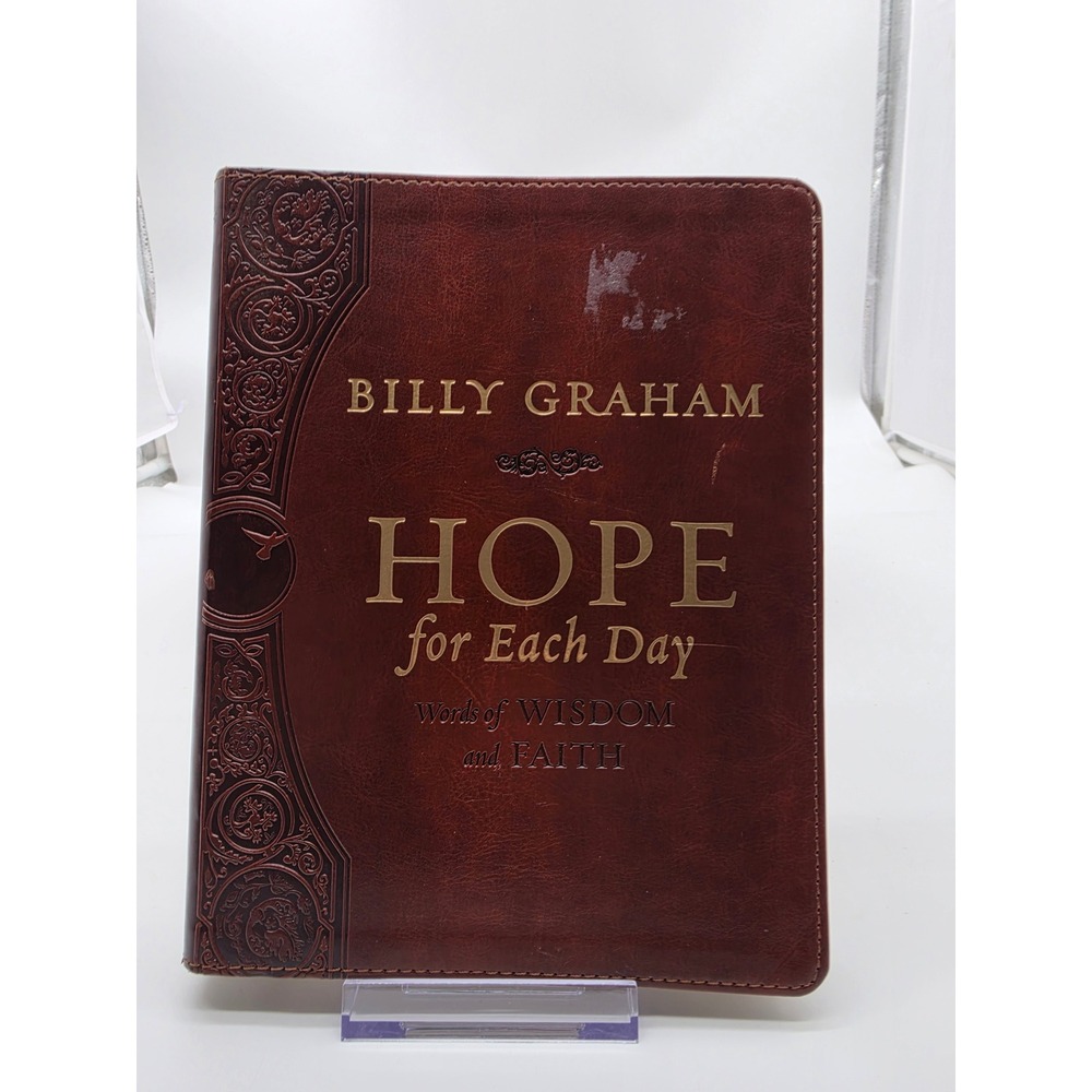 Billy Graham Hope for Each Day Daily Devotional Brown Faux Leather Book